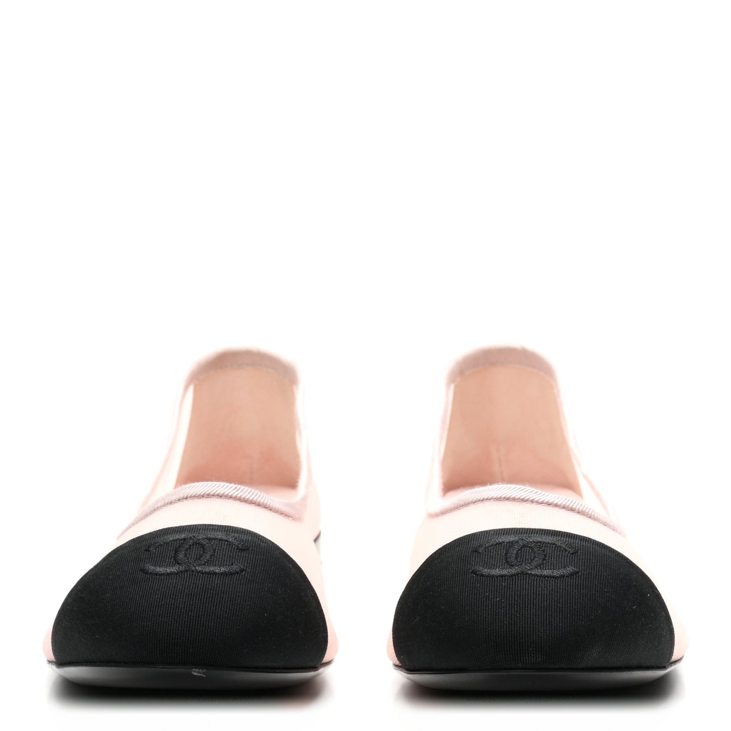 Mesh Grosgrain CC Ballerina Flats 38.5 Pink Black