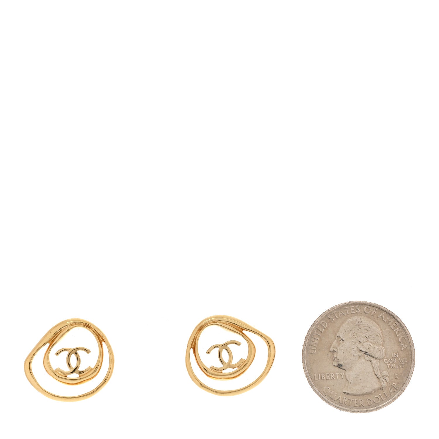 Chanel Metal CC Swirl Earrings Gold 2 of 5