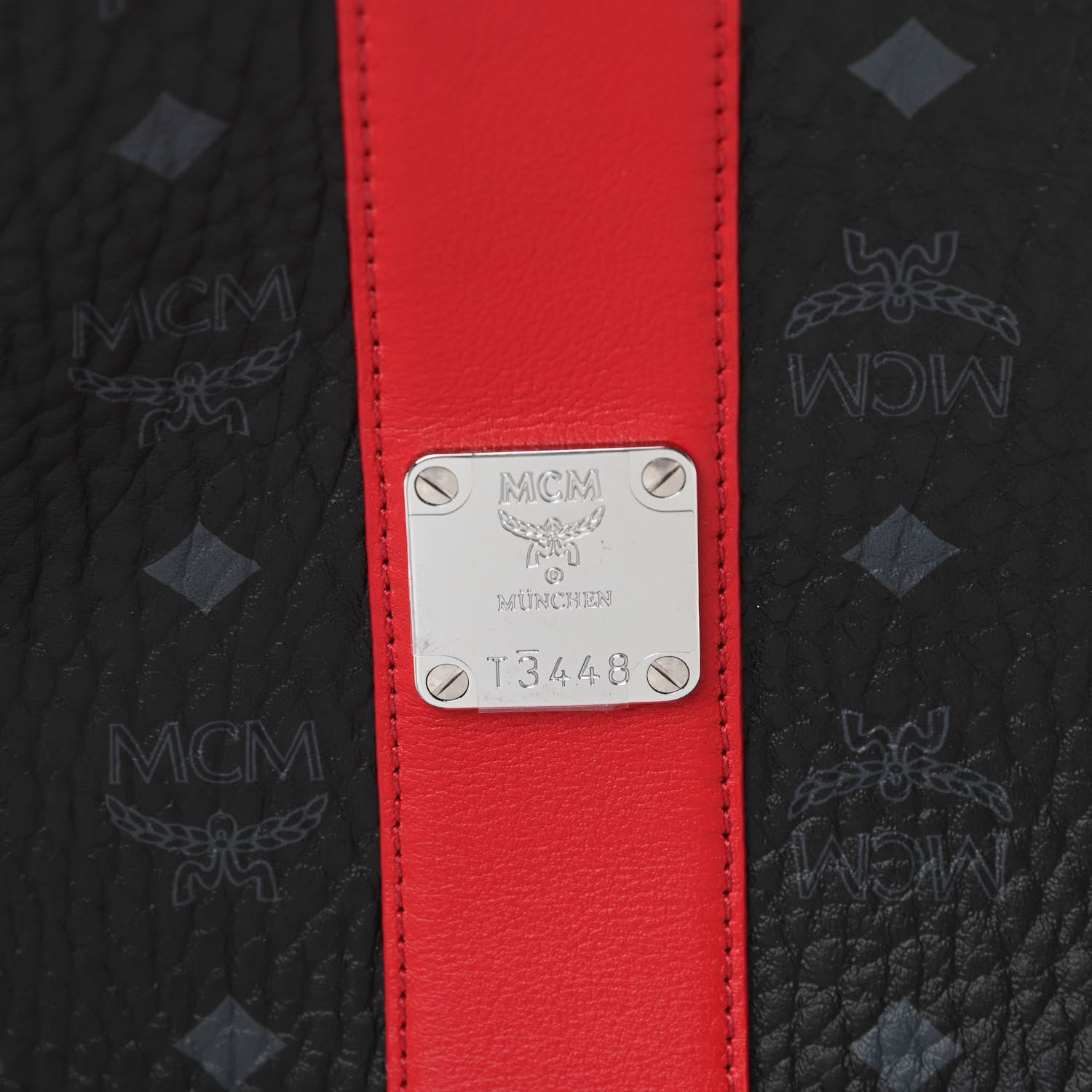 MCM Visetos Medium Liz Reversible Shopper Tote Black Red 9 of 14