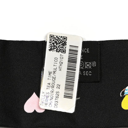 Hermes Silk Tea Time Twilly Black Rouge Multicolor 3 of 5