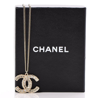Chanel Baguette Crystal CC Necklace Light Gold 6 of 6