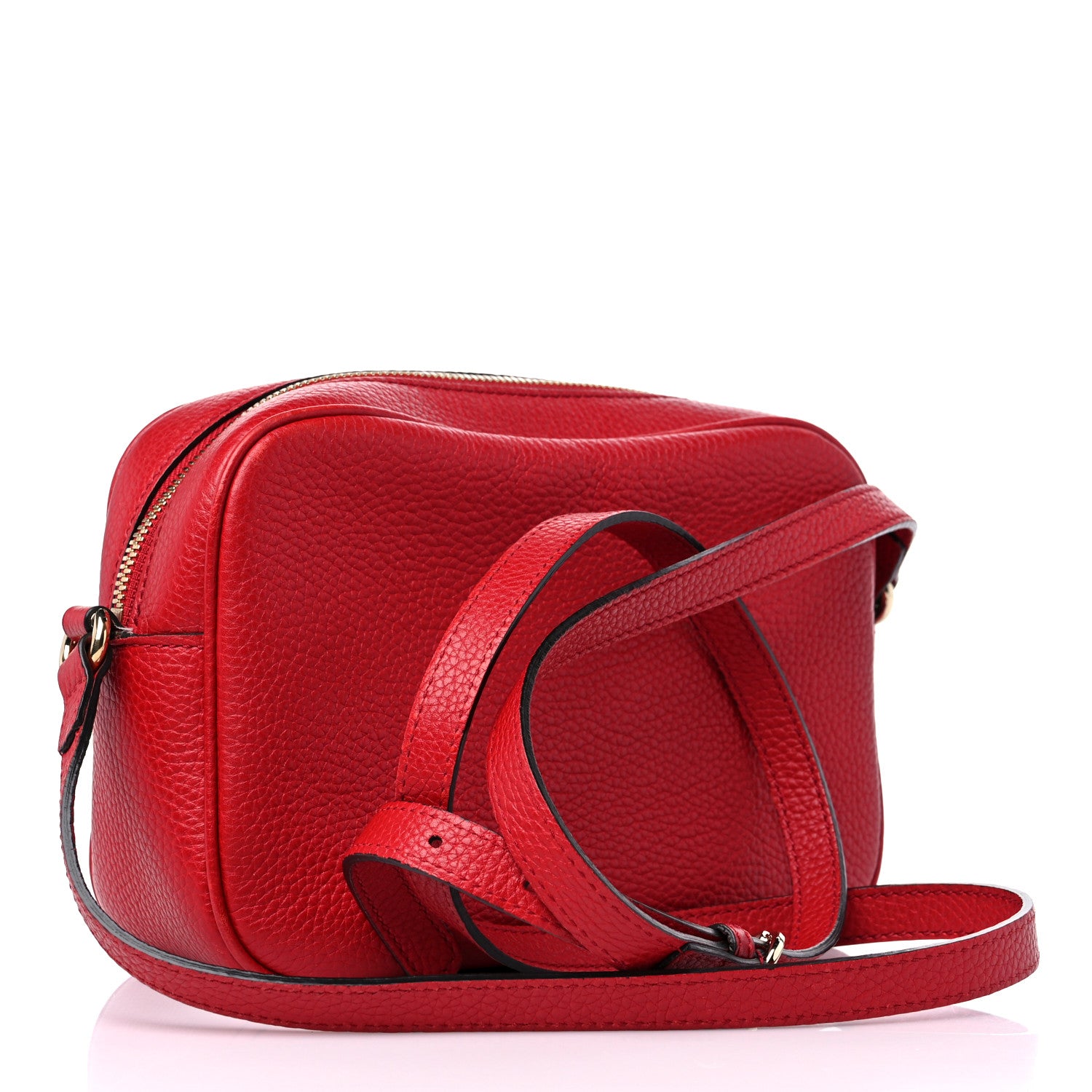 Gucci Pebbled Calfskin Small Soho Disco Bag Tabasco Red 3 of 16