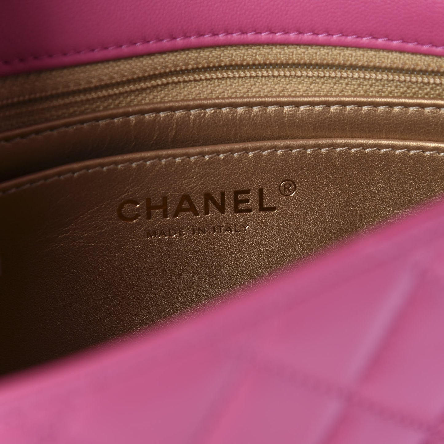 Lambskin Quilted Mini Pearl Crush Flap Pink