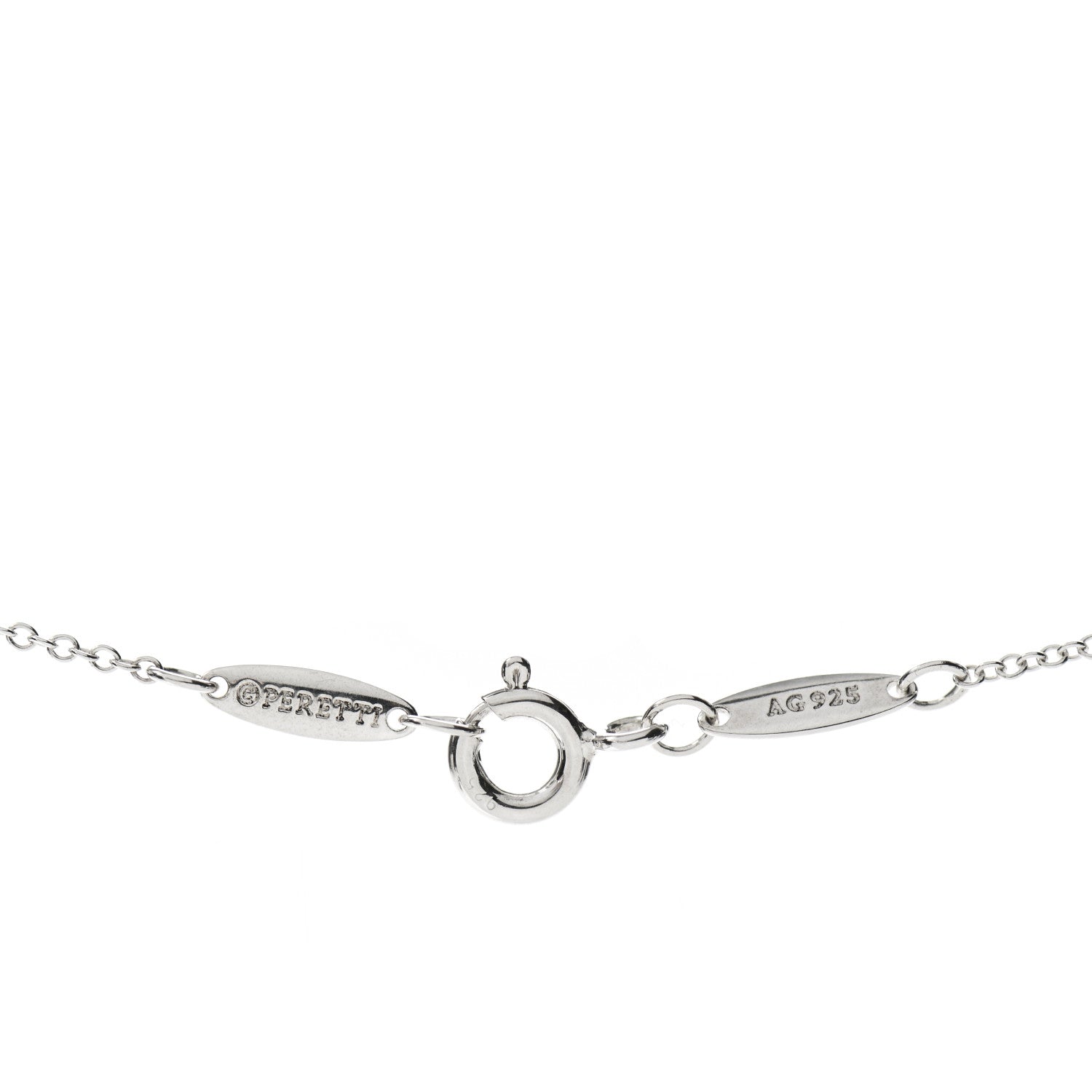 Tiffany Sterling Silver Black Jade 12mm Elsa Peretti Bean Pendant Necklace 4 of 5