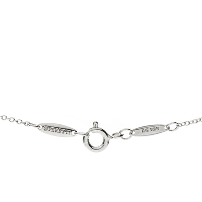 Tiffany Sterling Silver Black Jade 12mm Elsa Peretti Bean Pendant Necklace 4 of 5