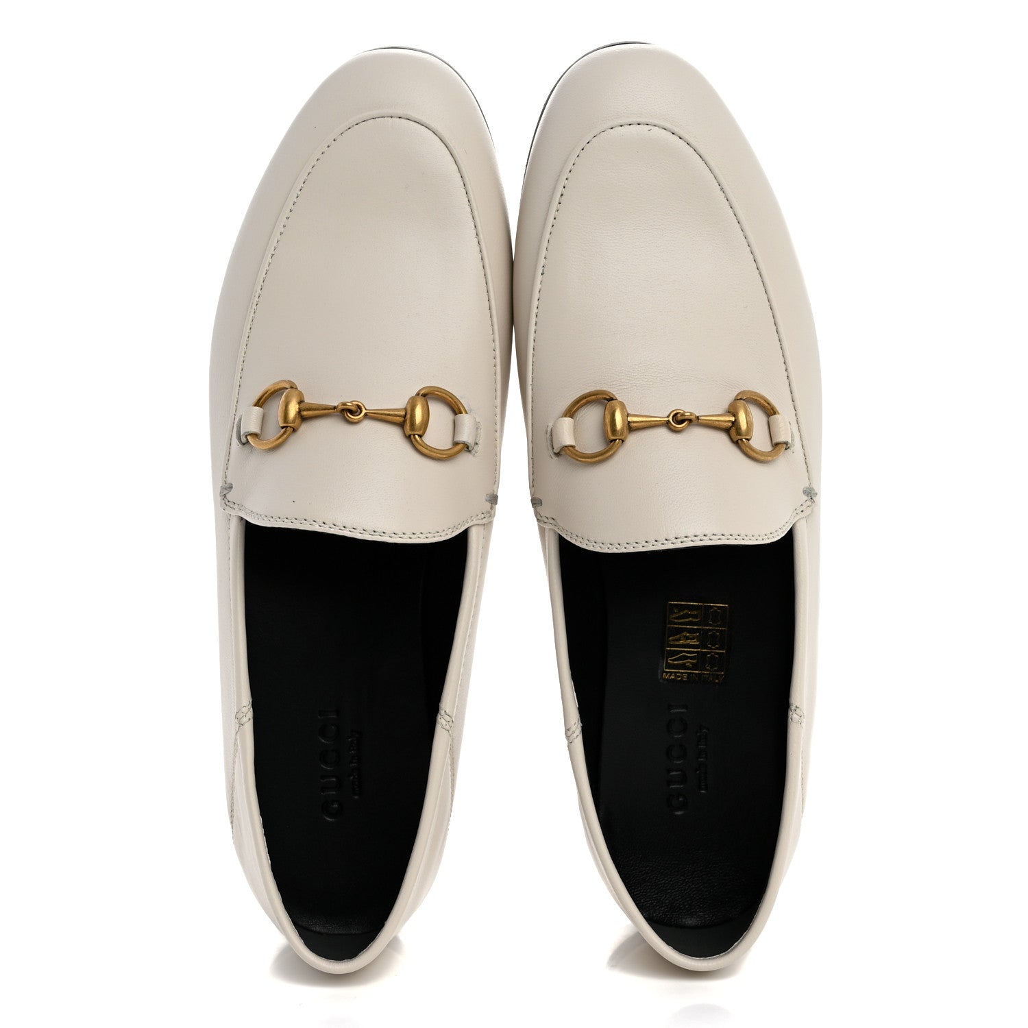Gucci Lambskin Womens Brixton Horsebit Loafers 36 Mystic White 2 of 10