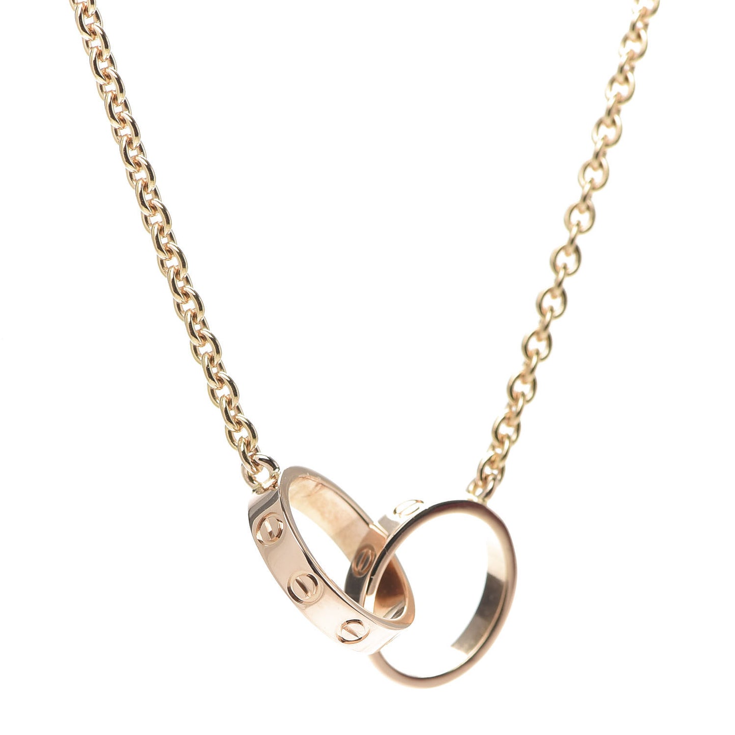 18K Pink Gold Interlocking LOVE Necklace