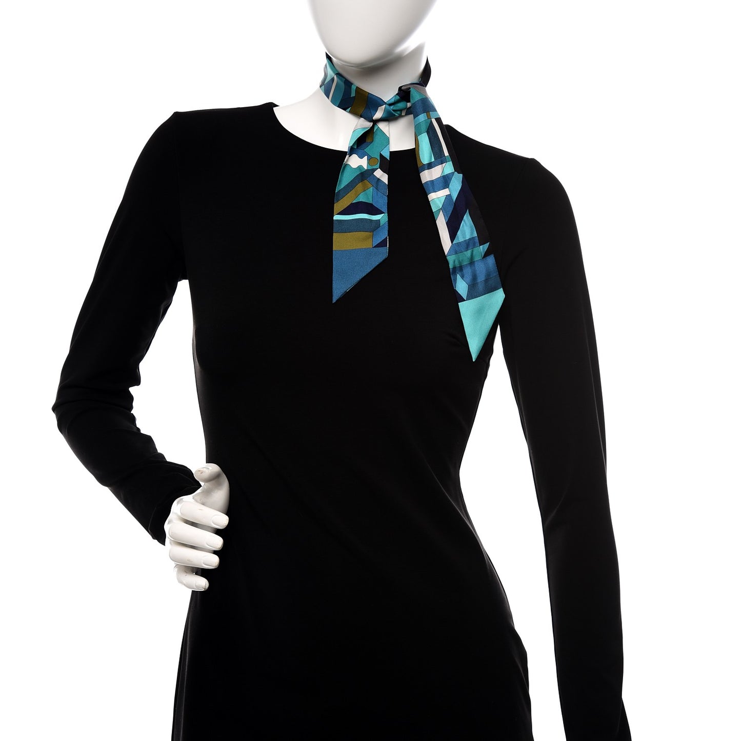 Silk Perspective Cavaliere Twilly Turquoise Marine Gris