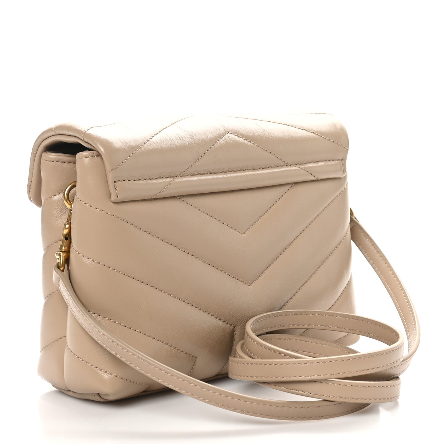 Calfskin Y Quilted Monogram Toy Loulou Crossbody Bag Dark Beige
