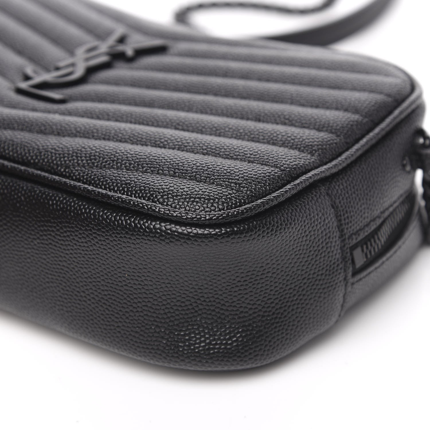 Saint Laurent Grain De Poudre Matelasse Monogram Mini Lou Camera Bag Black 9 of 11