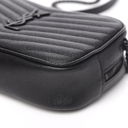 Saint Laurent Grain De Poudre Matelasse Monogram Mini Lou Camera Bag Black 9 of 11