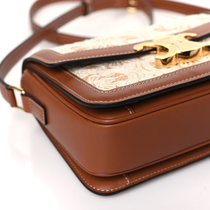 Celine Embroidered Raffia Natural Calfskin Teen Triomphe Natural Tan 8 of 9