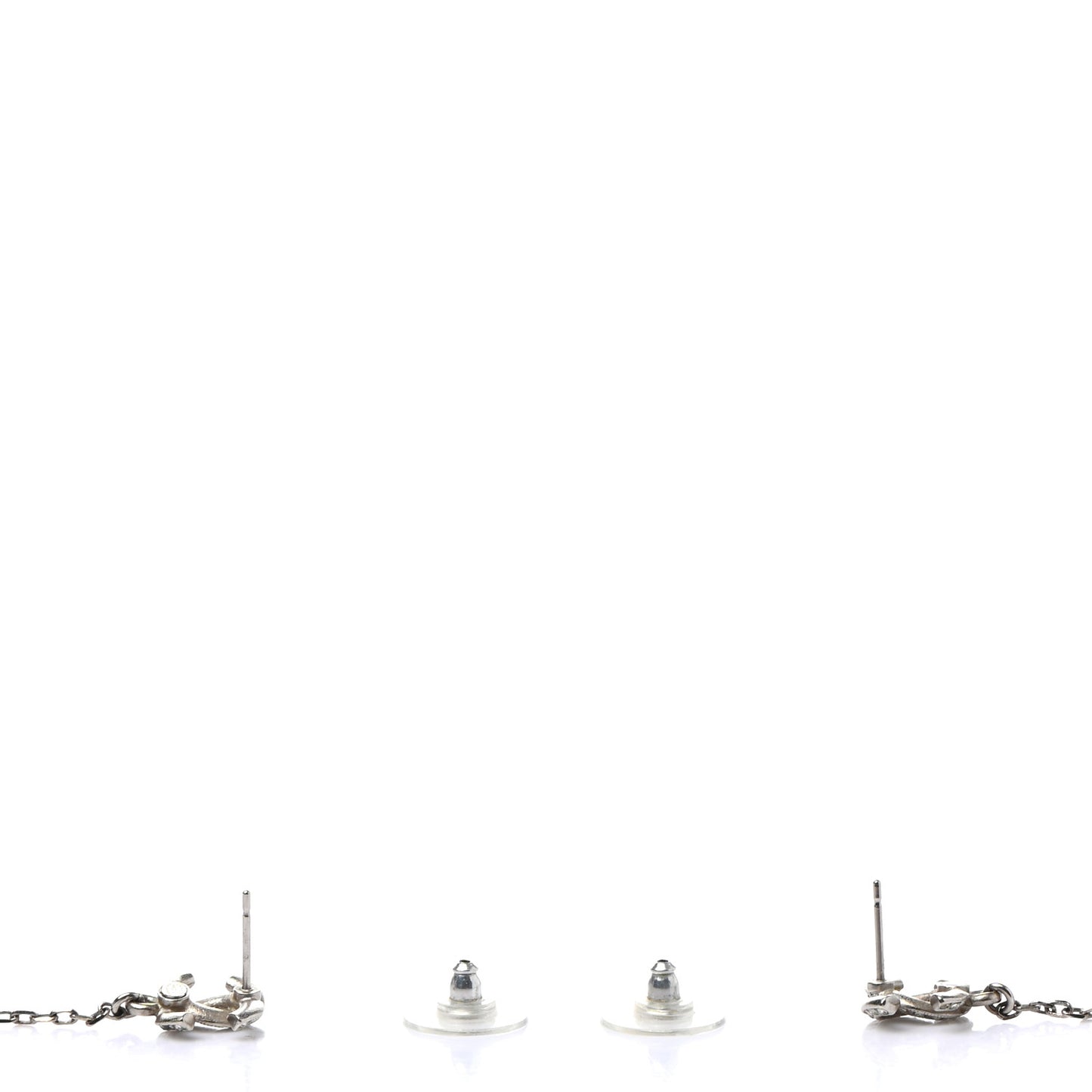 Crystal Resin CC Drop Earrings Silver