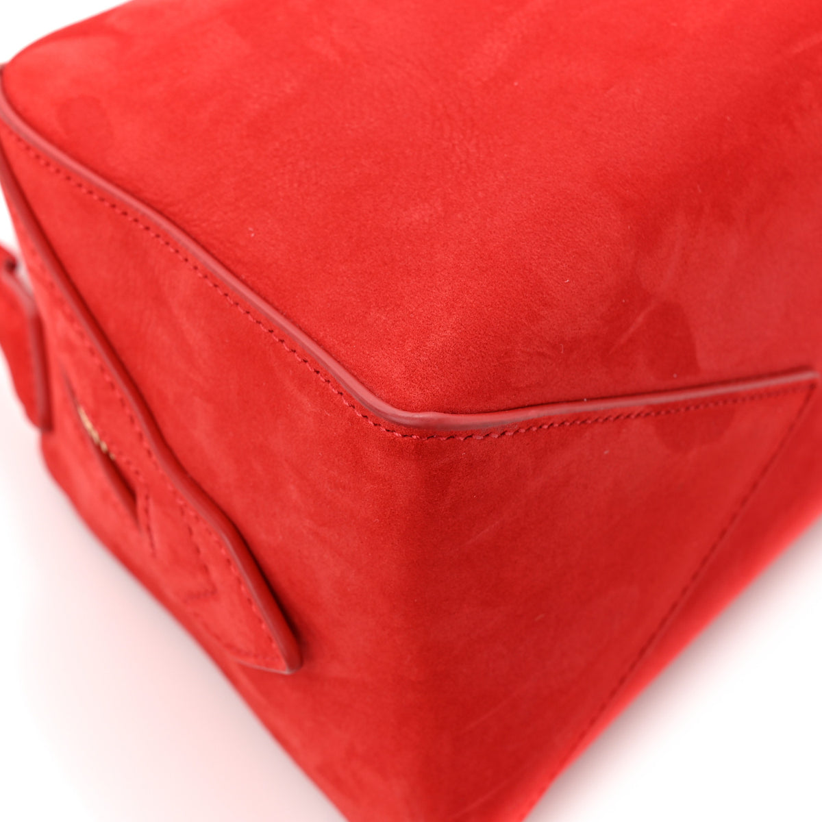 Suede Mini Le Bouledogue Bag Red