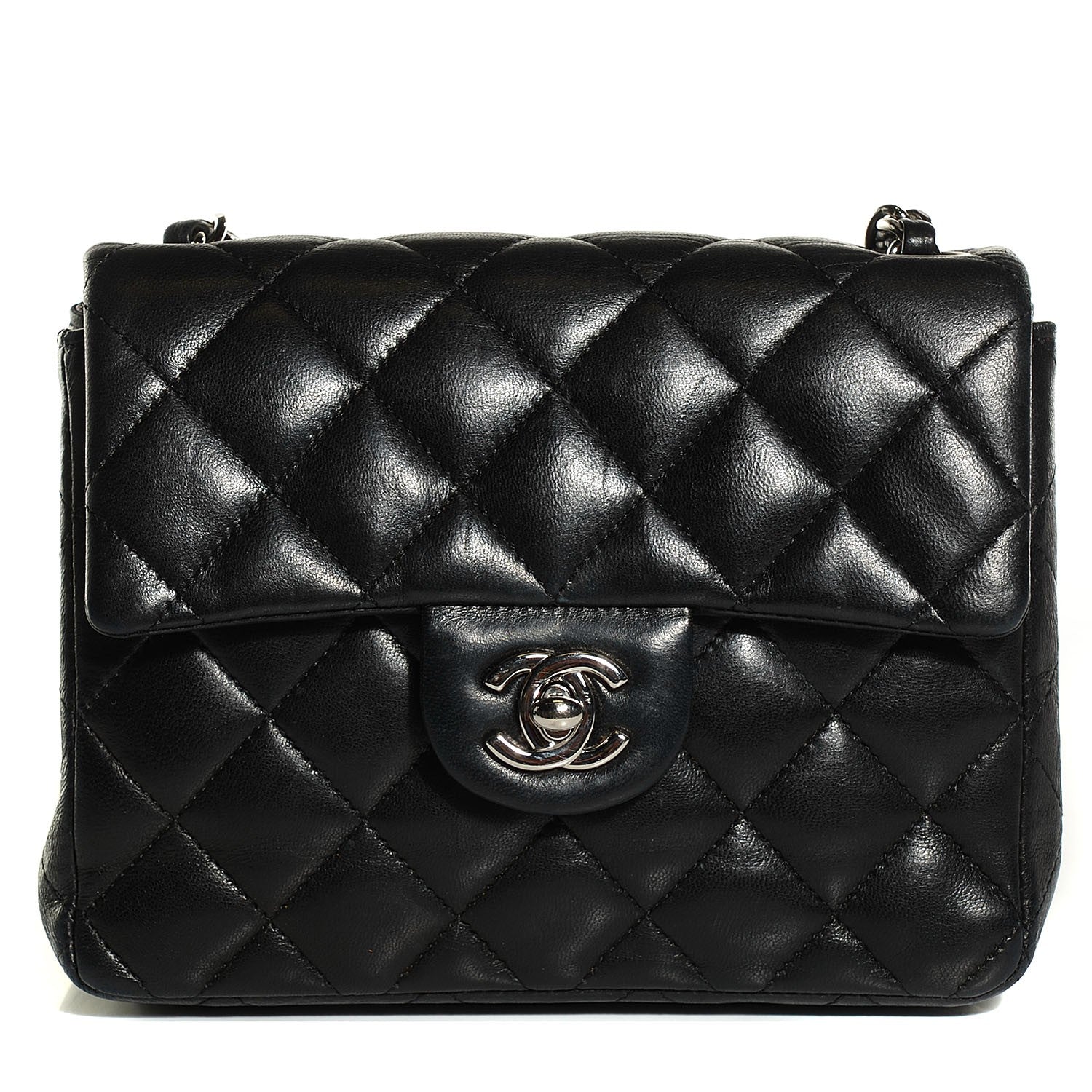 Chanel Lambskin Quilted Mini Square Flap Black 1 of 8