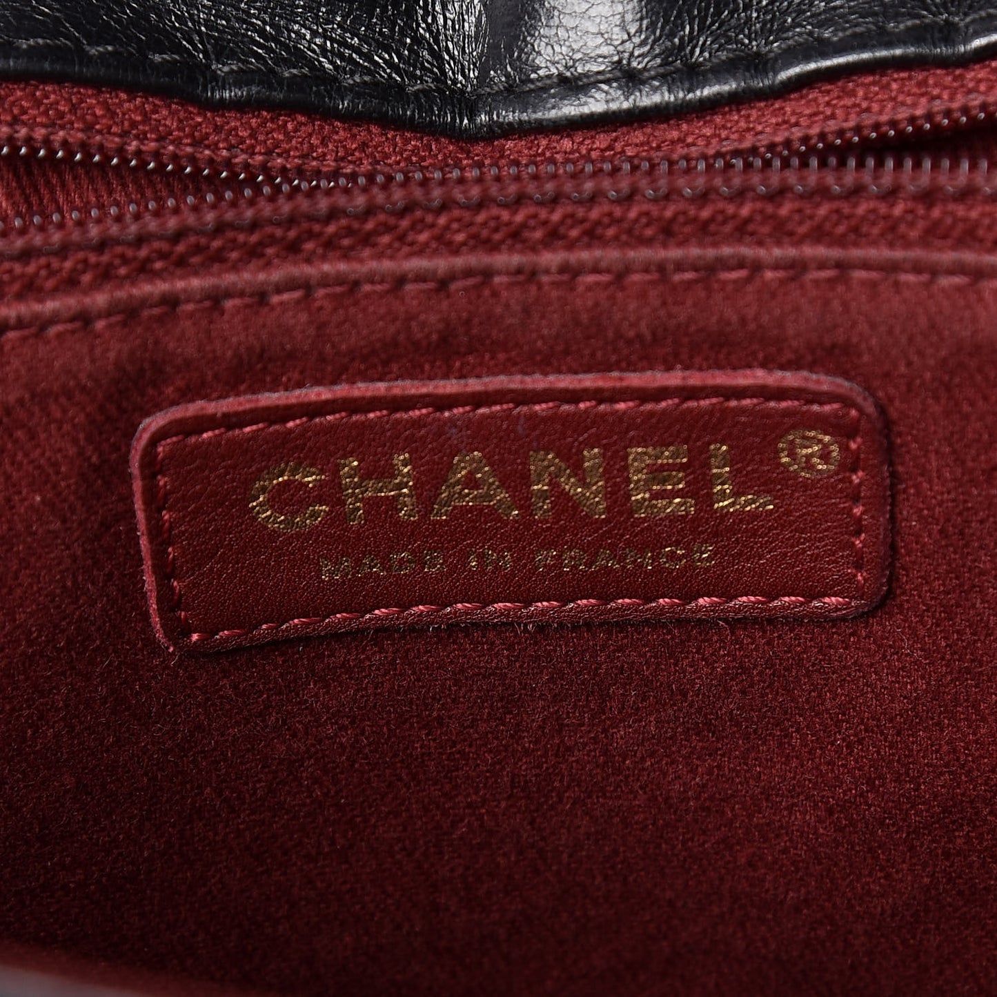 Aged Glazed Calfskin Quilted Large Bubble CC Flap Black