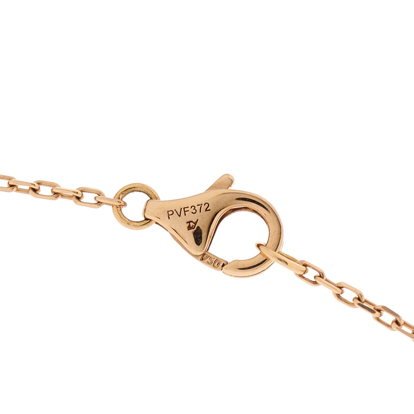 18K Pink Gold Diamond Logo Pendant Necklace