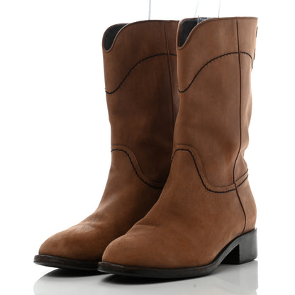 Chanel Nubuck CC Short Boots 39 Light Brown 3 of 17