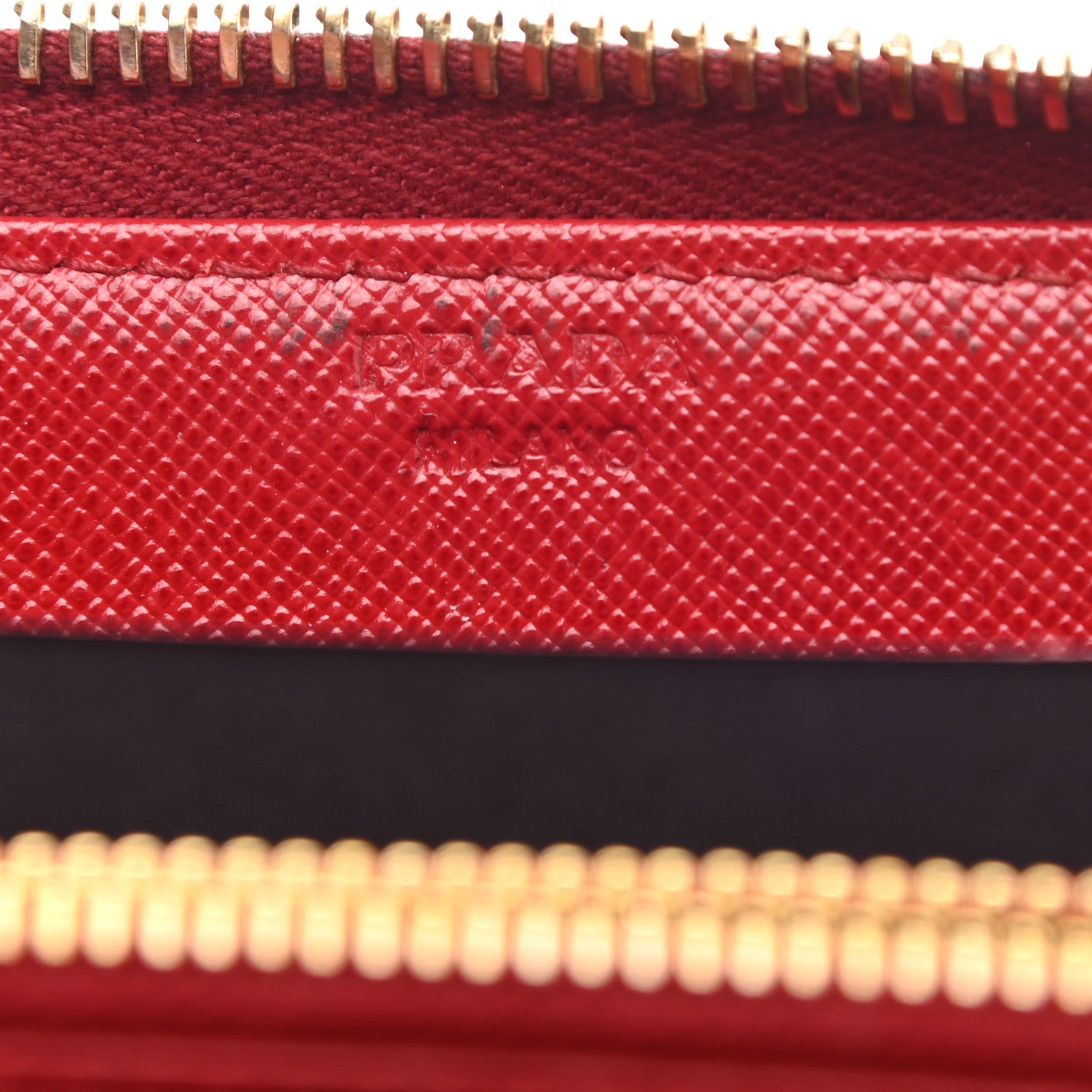 Prada Saffiano Zip Around Wallet Fuoco 5 of 12
