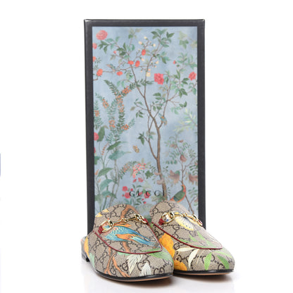 Gucci GG Supreme Monogram Tian Womens Princetown Slippers 35.5 Beige Ebony Multicolor 9 of 9