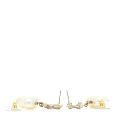 Chanel Pearl CC Heart Drop Earrings Gold 3 of 6