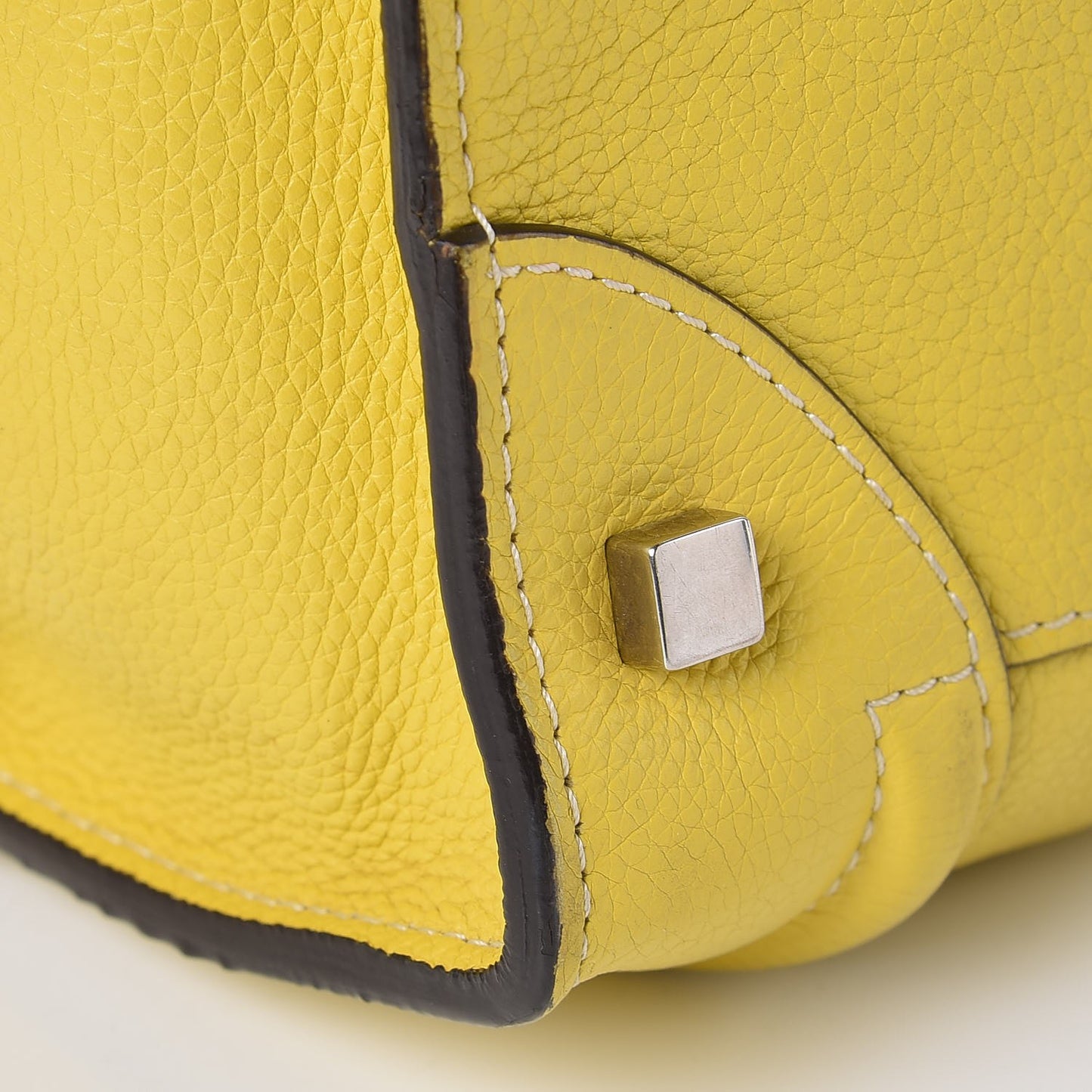 Drummed Calfskin Mini Luggage Citron