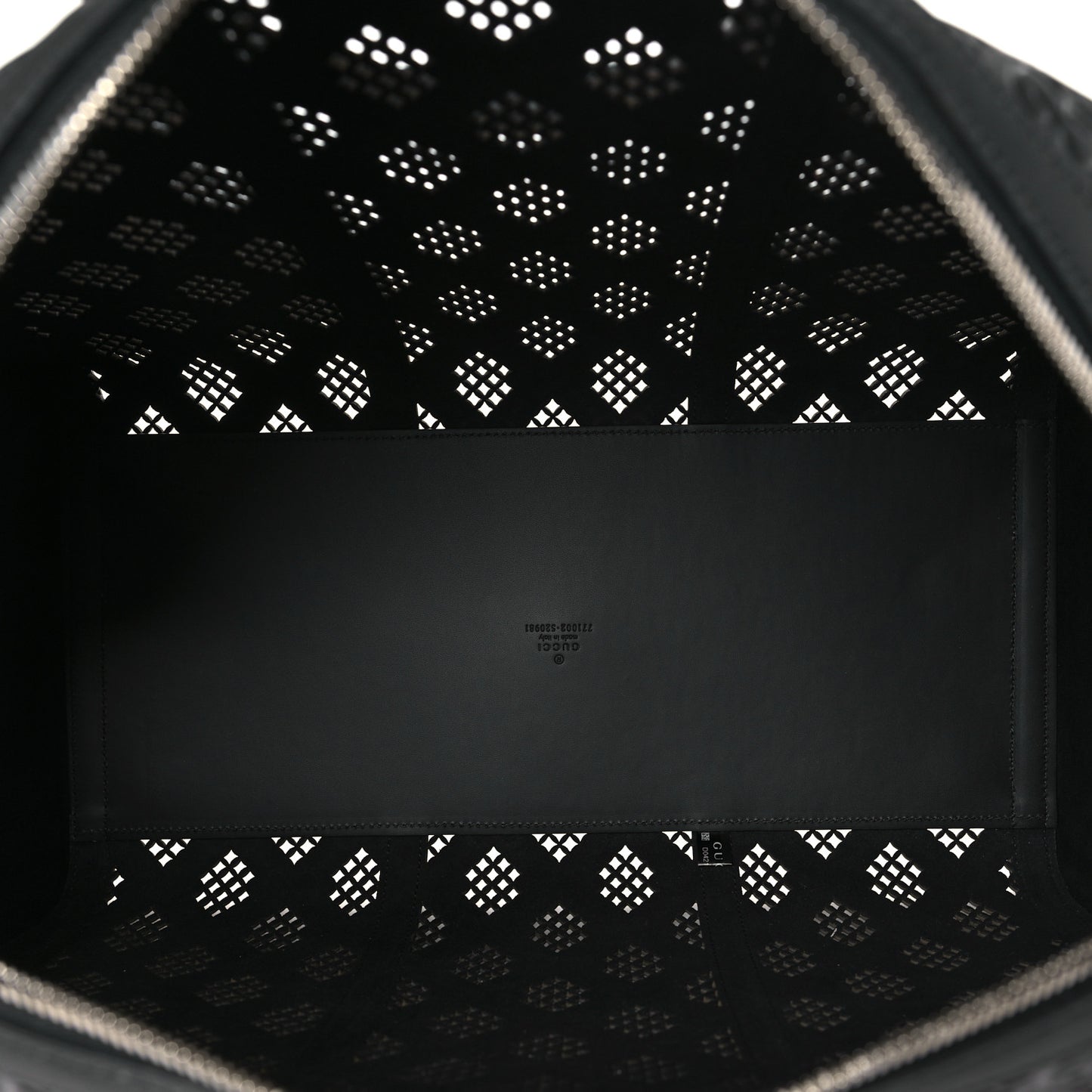 Perforated GG Embossed Duffle Bag Black