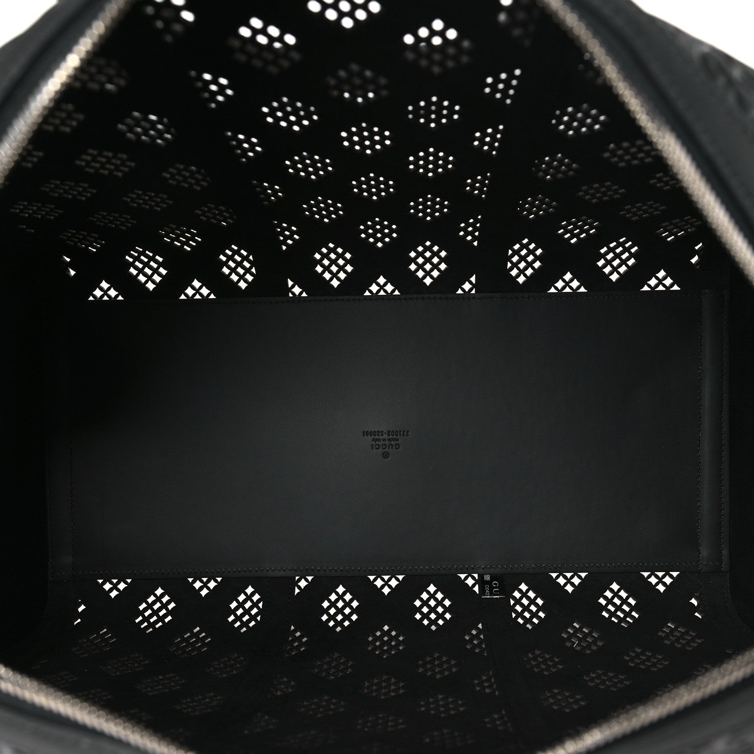 Gucci Perforated GG Embossed Duffle Bag Black 5 of 9