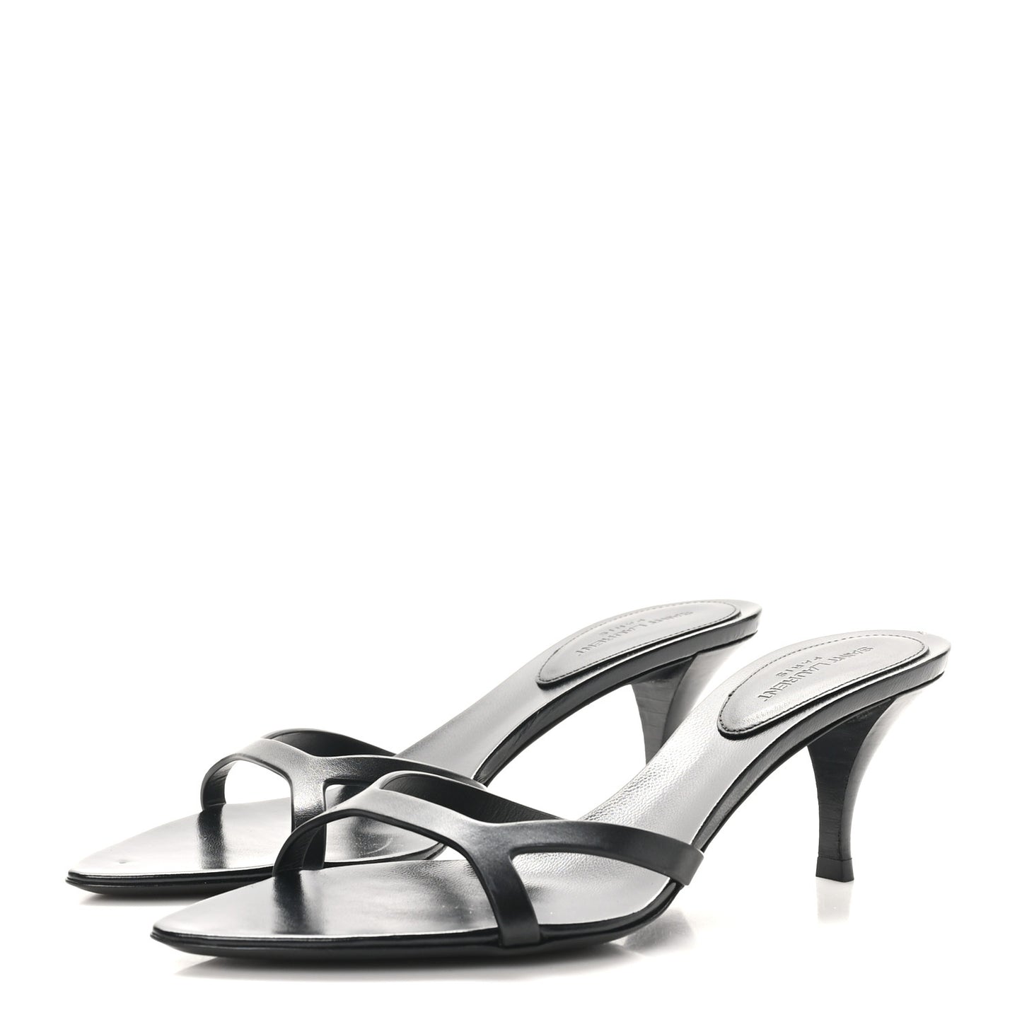 Calfskin Carla 60 Mule Sandals 36.5 Black