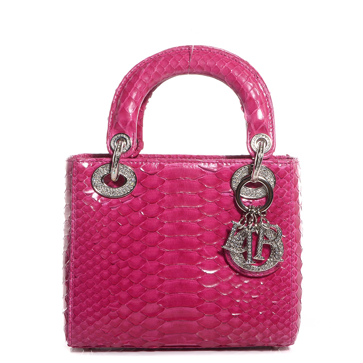 Python Crystal Mini Lady Dior Pink