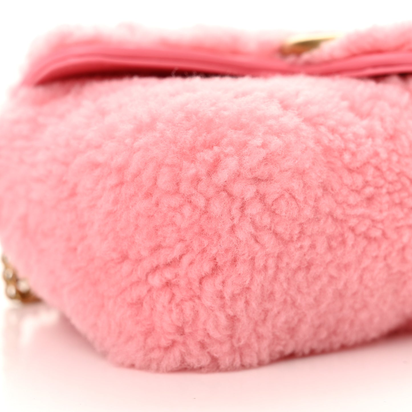 Shearling Matelasse Super Mini GG Marmont Shoulder Bag Lotus Pink