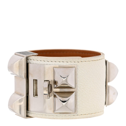 Hermes Epsom Collier De Chien CDC Bracelet S White 3 of 13