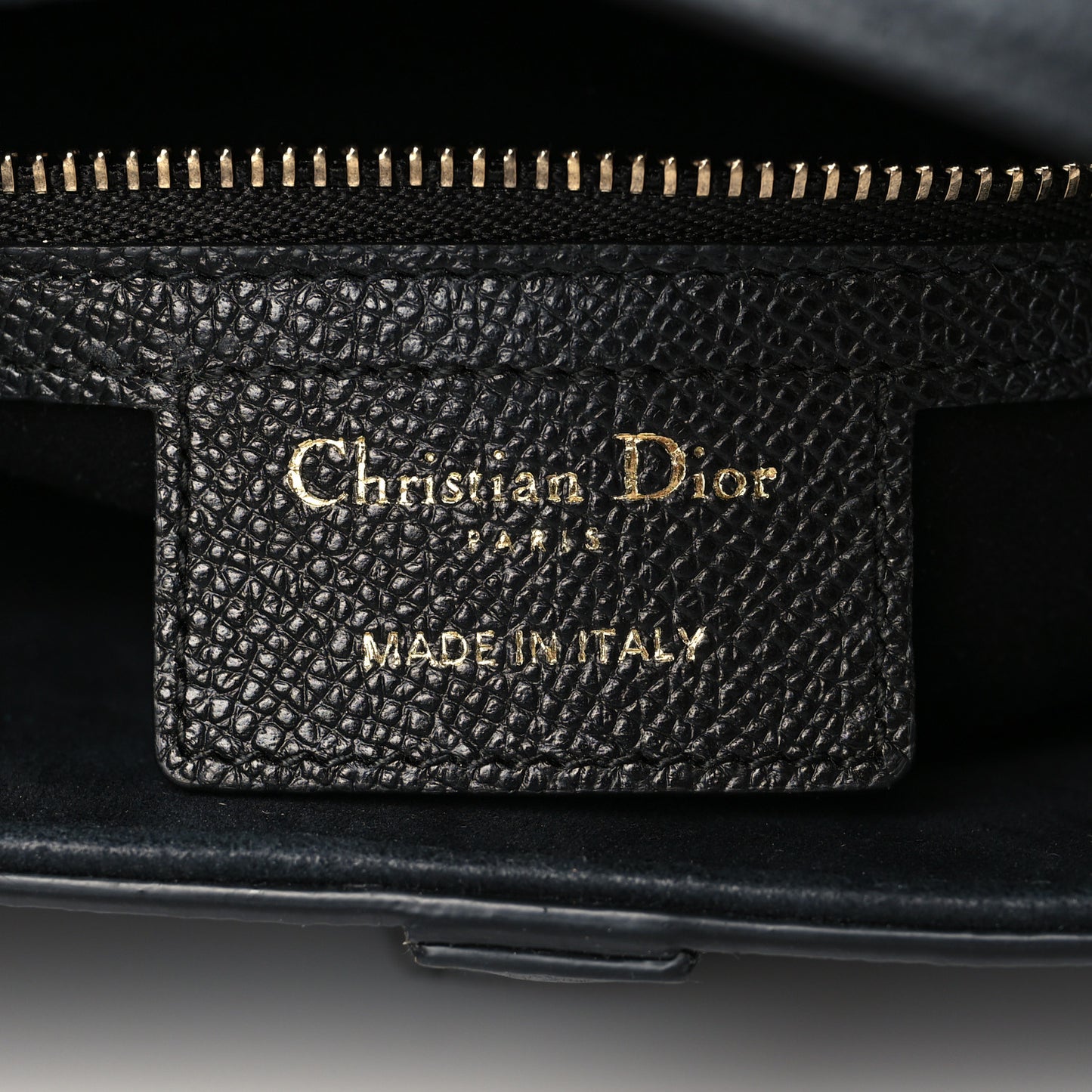 Grained Calfskin Saddle Bag Black