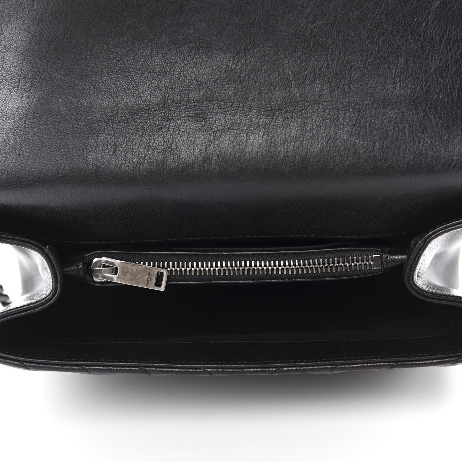 Saint Laurent Sheepskin Matelasse Chevron Monogram Medium College Bag Black 5 of 12