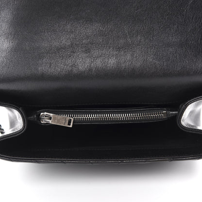 Saint Laurent Sheepskin Matelasse Chevron Monogram Medium College Bag Black 5 of 12