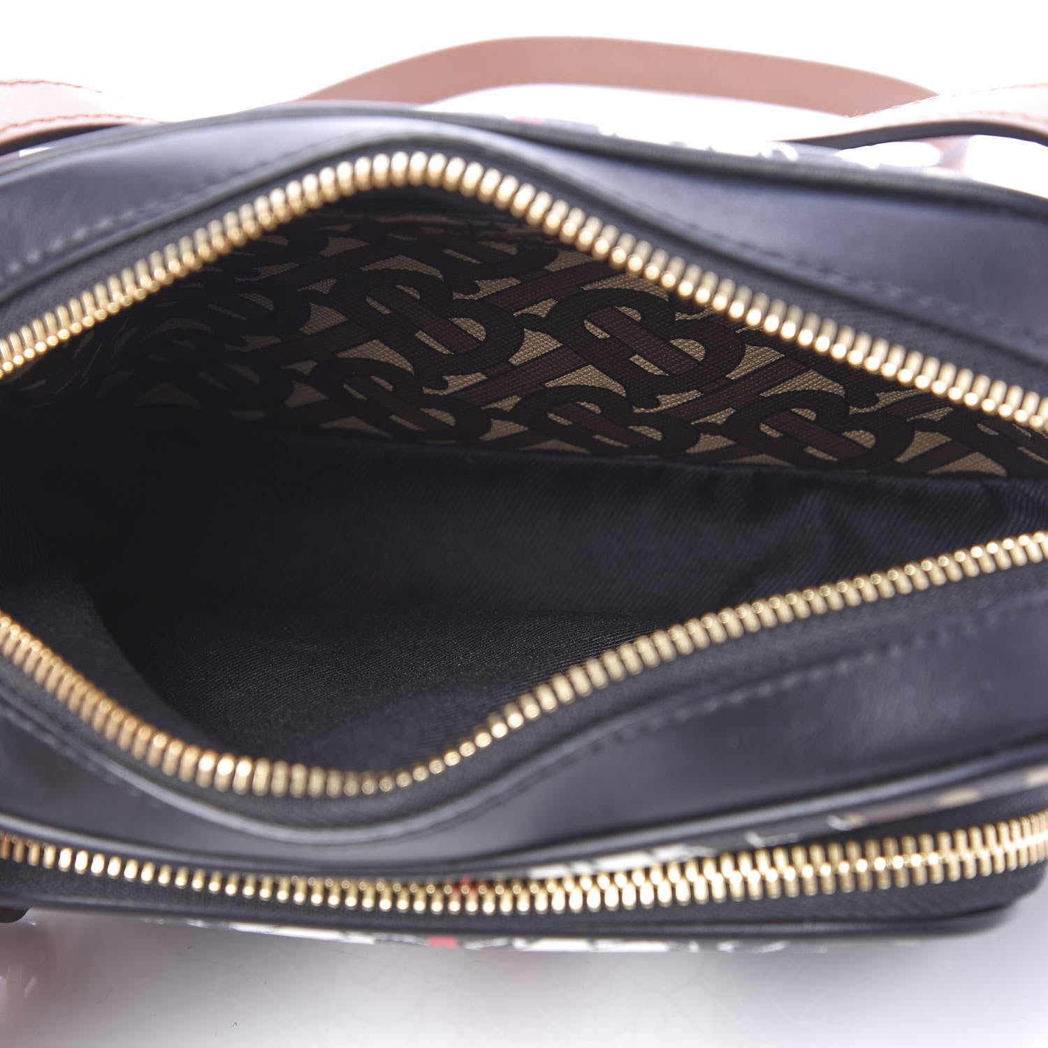 Burberry E-Canvas Monogram Stripe Camera Bag Bridle Brown 5 of 9