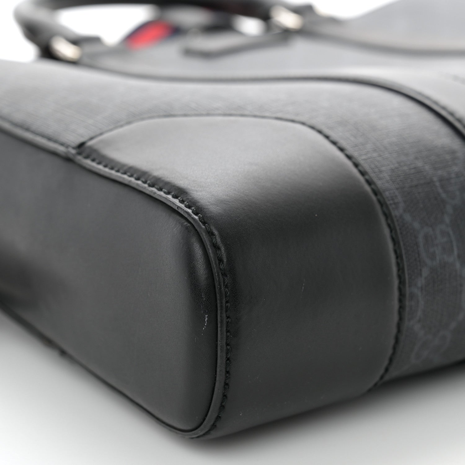 Gucci GG Supreme Monogram Appia Calfskin Web Briefcase Black 9 of 12