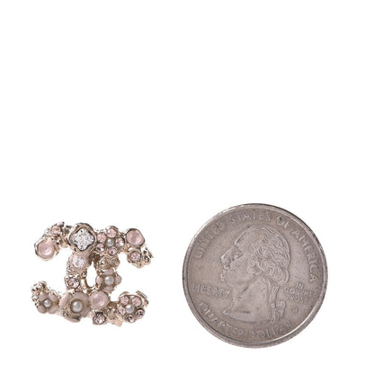 Chanel Crystal Pearl CC Earrings Gold 2 of 5