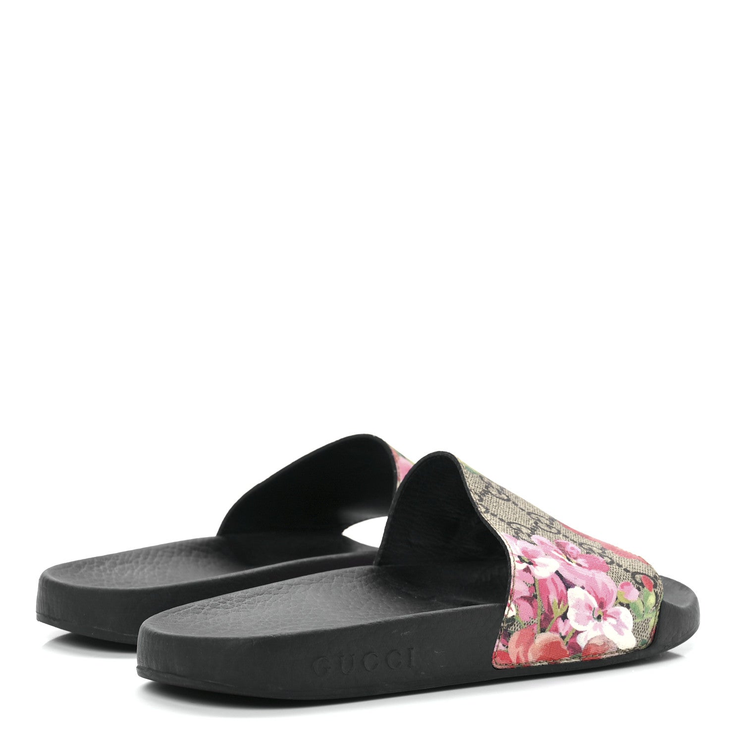 Gucci GG Supreme Monogram Blooms Slide Sandals 37 Beige Multicolor 4 of 9