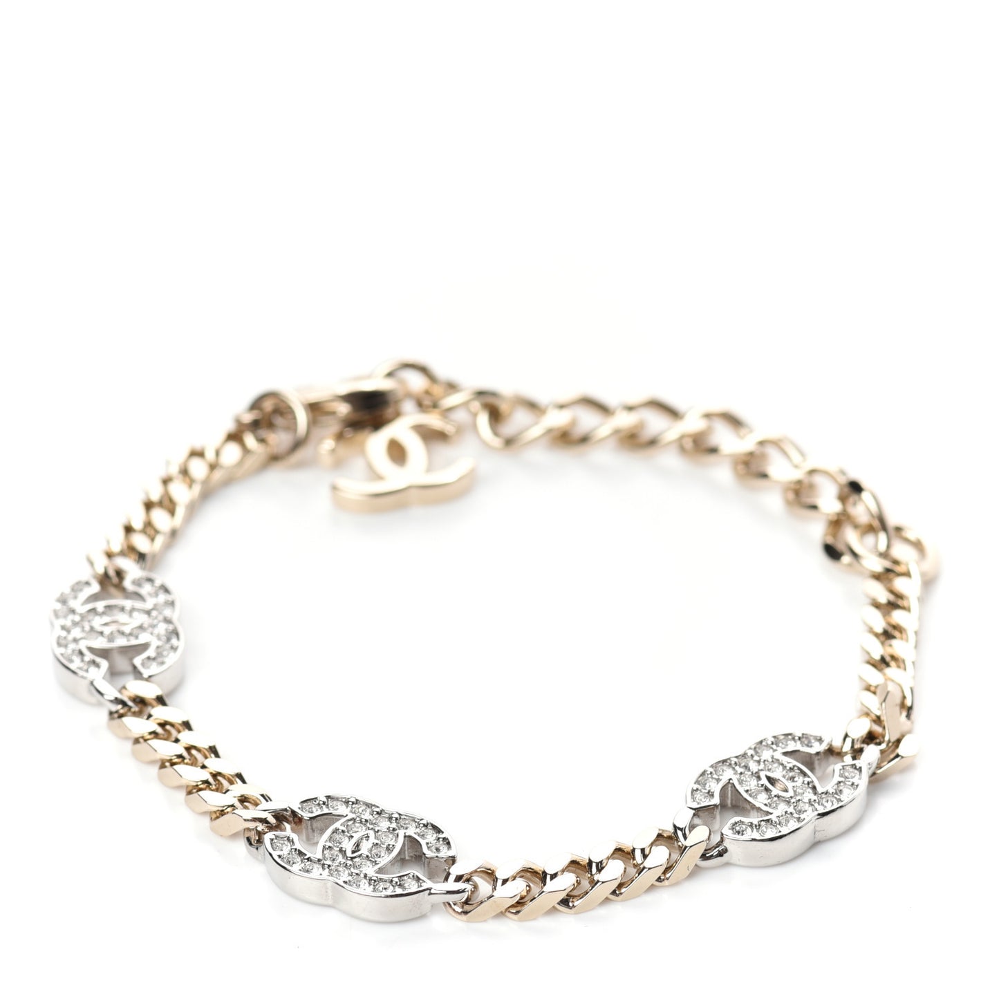 Crystal CC Chain Bracelet Gold Silver