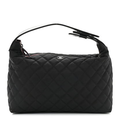 Chanel Nylon Calfskin Quilted Hobo Black 1 of 11