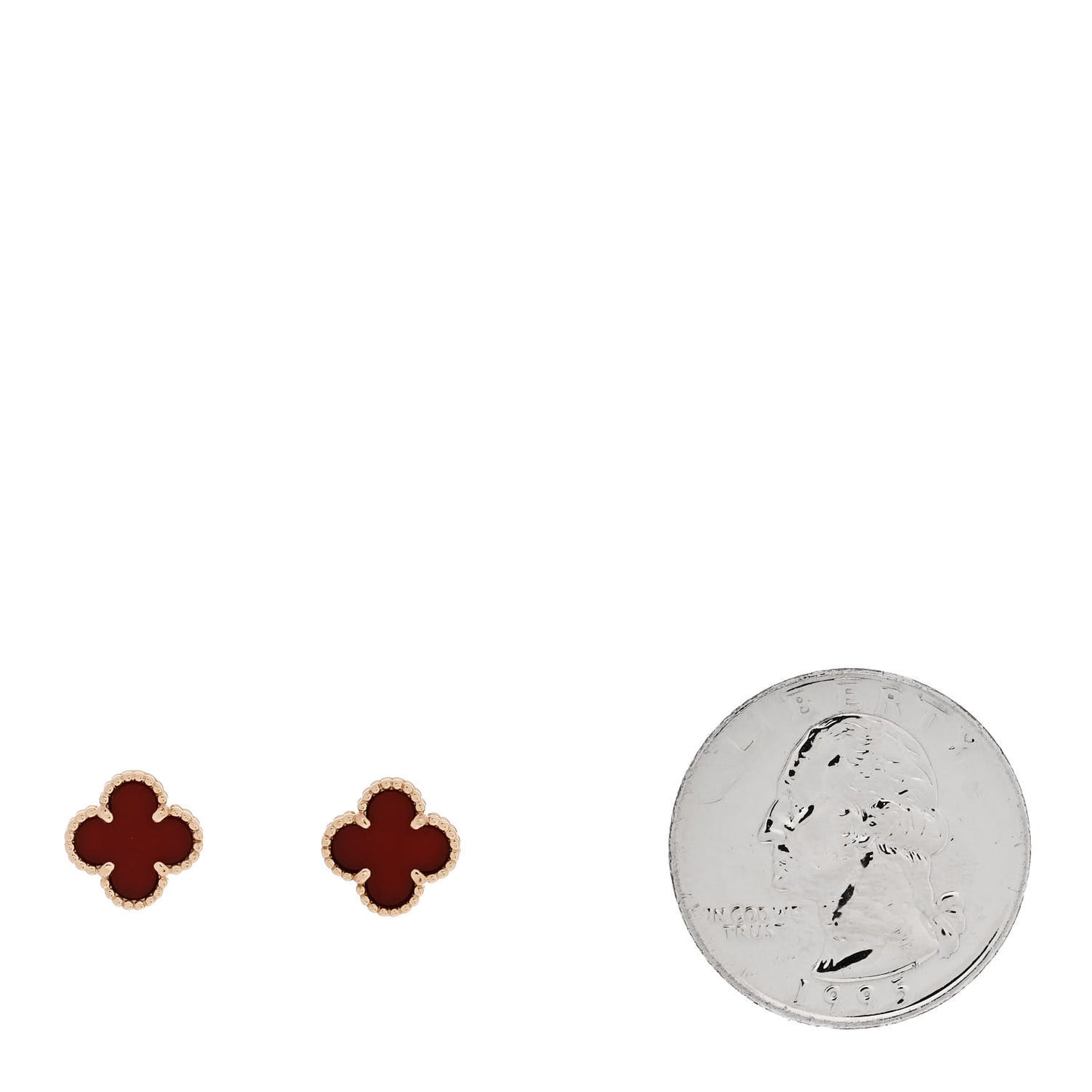 18K Rose Gold Carnelian Sweet Alhambra Earrings