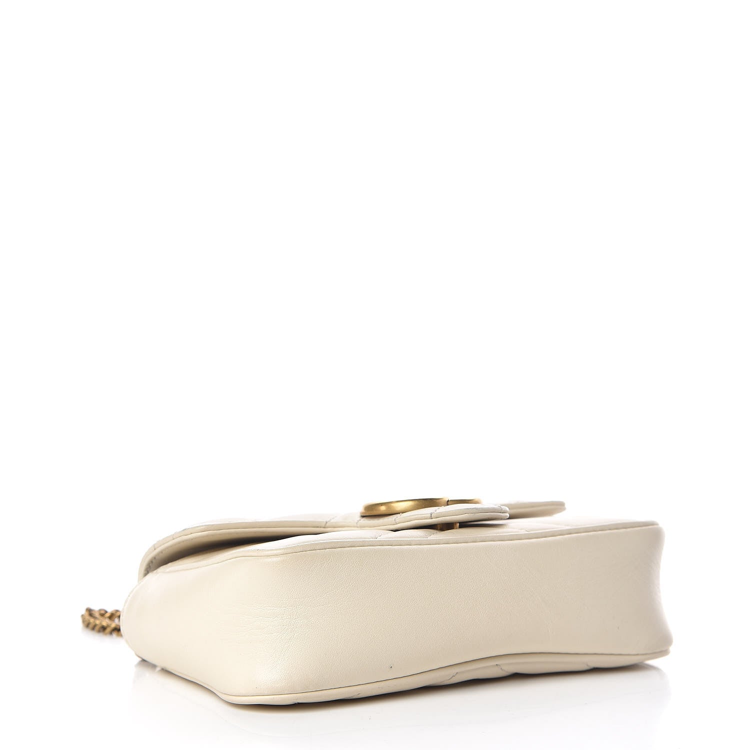 Gucci Calfskin Matelasse Super Mini GG Marmont Shoulder Bag White 4 of 15
