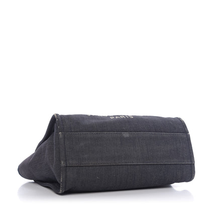 Chanel Canvas Small Deauville Tote Dark Blue 4 of 9