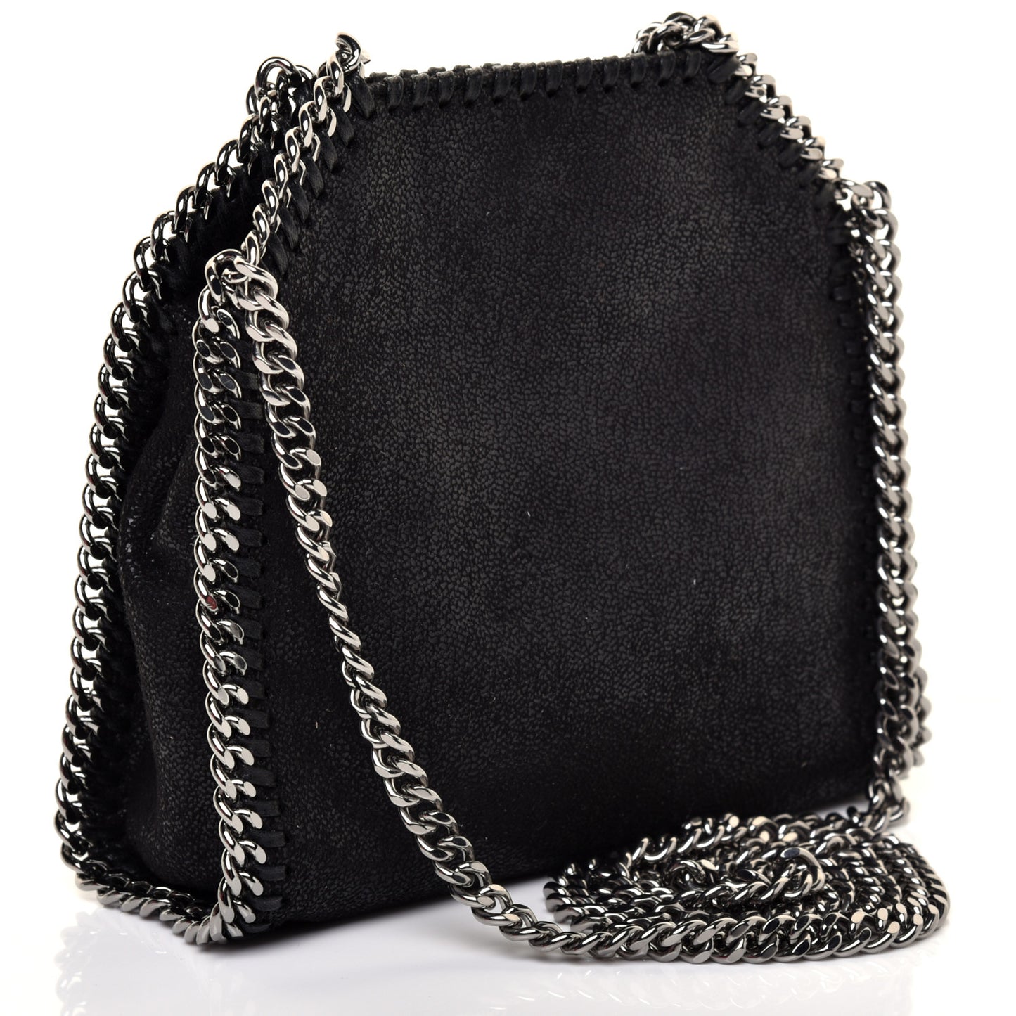 Shaggy Deer Crystal Stones Peace Tiny Falabella Tote Black