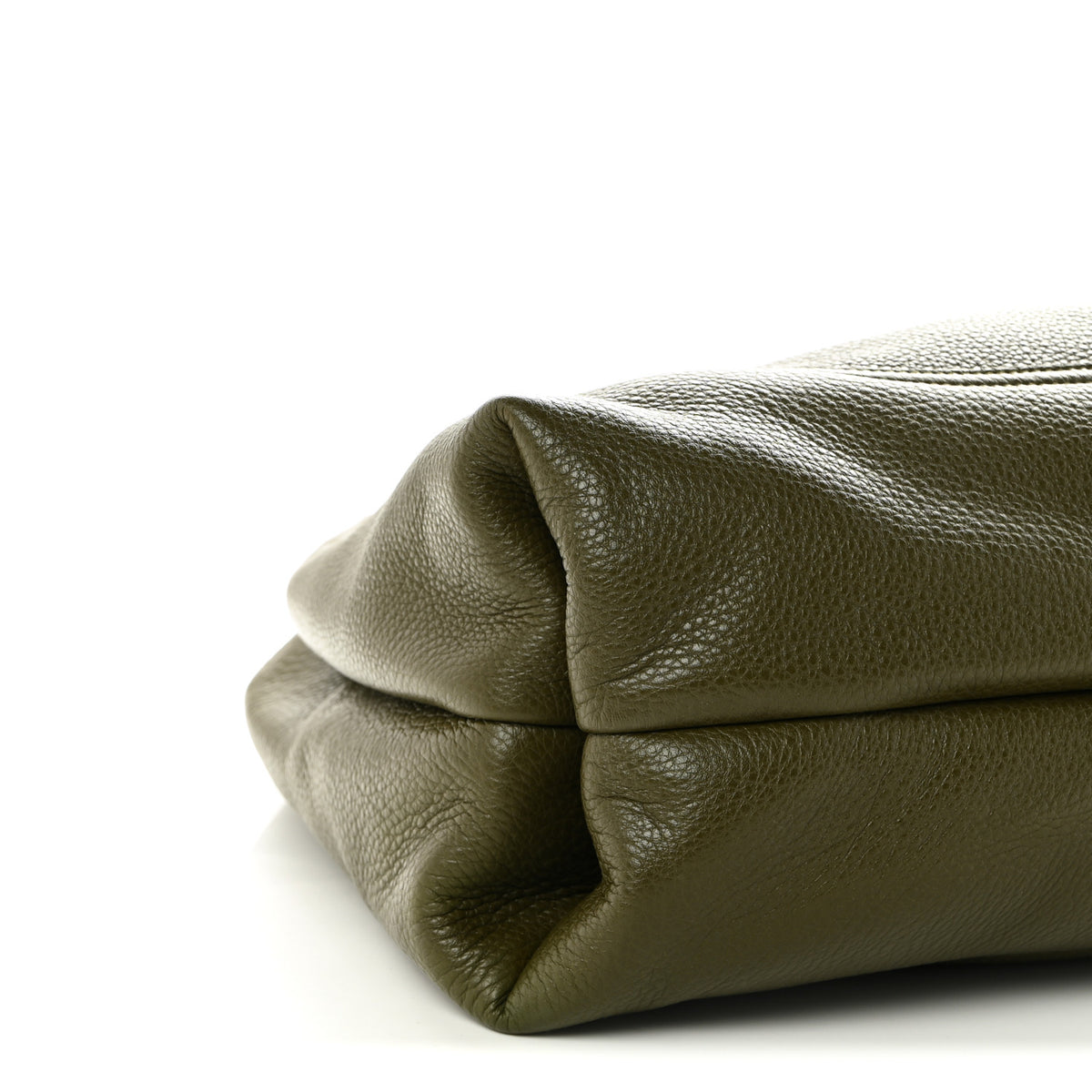 Grained Calfskin Softbit Maxi Shoulder Bag Forest Green