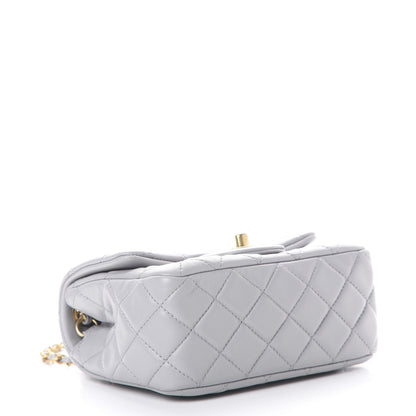 Chanel Lambskin Quilted Mini Pearl Crush Flap Light Grey 3 of 10