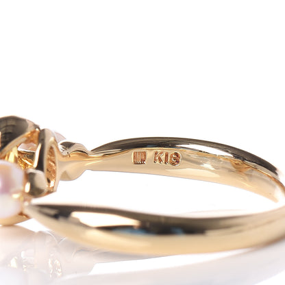 Mikimoto 18K Yellow Gold Yellow Beryl Akoya Pearl Ring 47 4 5 of 5