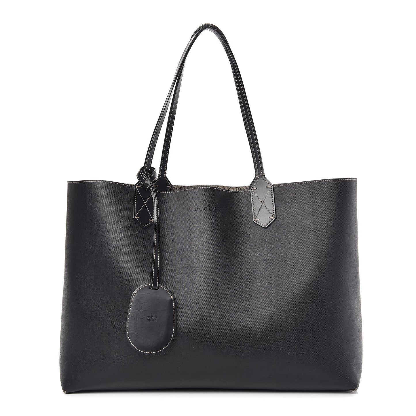 Calfskin GG Supreme Monogram Medium Reversible Tote Black