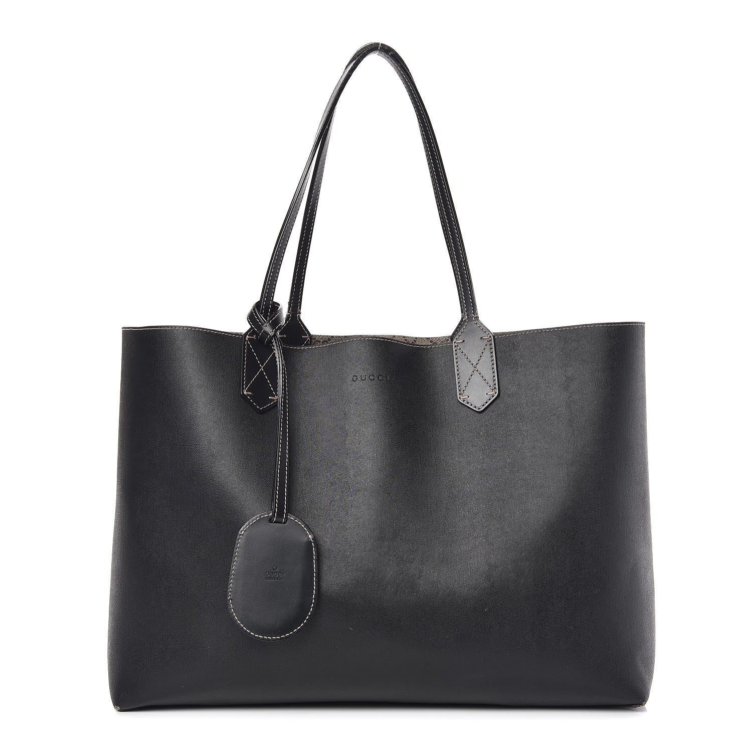 Gucci Calfskin GG Supreme Monogram Medium Reversible Tote Black 4 of 25